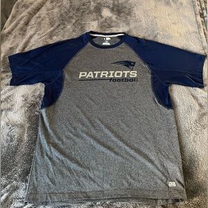 NFL Patriots Navy and Gray Short Sleeve Tee